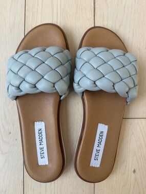 Steve Madden Woven Slide Sandals – Light Blue – Size 7